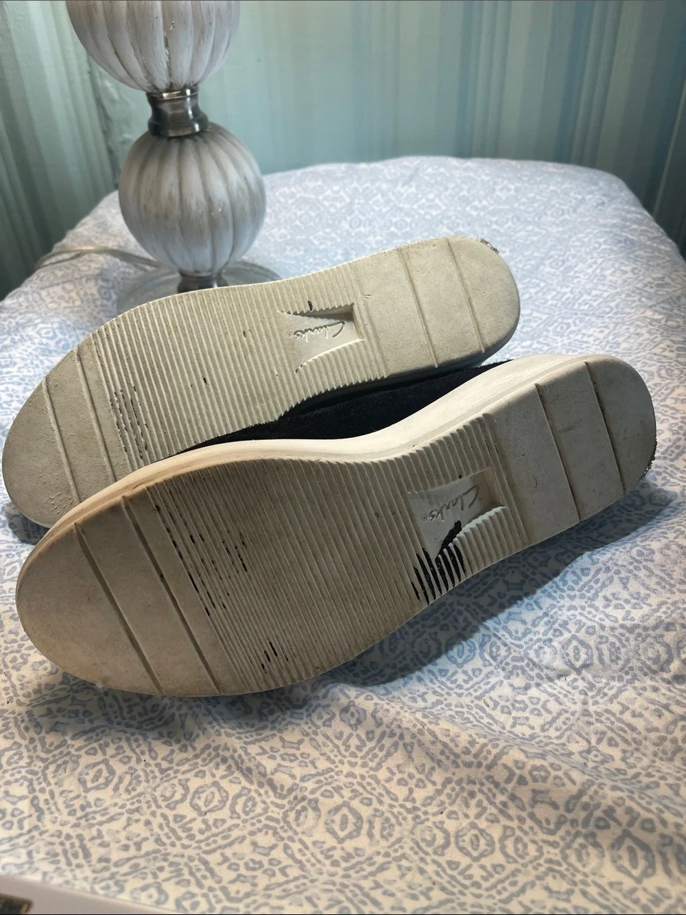 Clark’s Black Suede Lace-Up Sneakers - Women's Casual Shoes Size